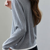 Casual Color-Block Bow Knitted Cardigan