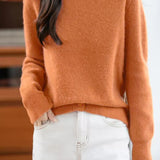 Casual Warm Boat Neck Buttoned Split Sweater