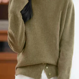 Casual Warm Boat Neck Buttoned Split Sweater