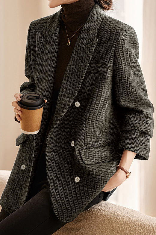 Classic Office Double-Breasted Blazer - liwisi