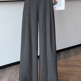 Casual Versatile Pleated Wide-leg Pants