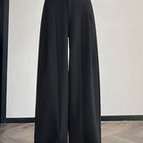 Casual Versatile Pleated Wide-leg Pants