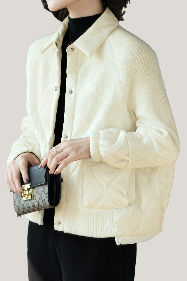 Casual Versatile Paneled Hooded Lapel Jacket - liwisi