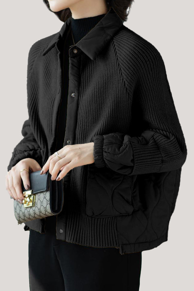 Casual Versatile Paneled Hooded Lapel Jacket - liwisi