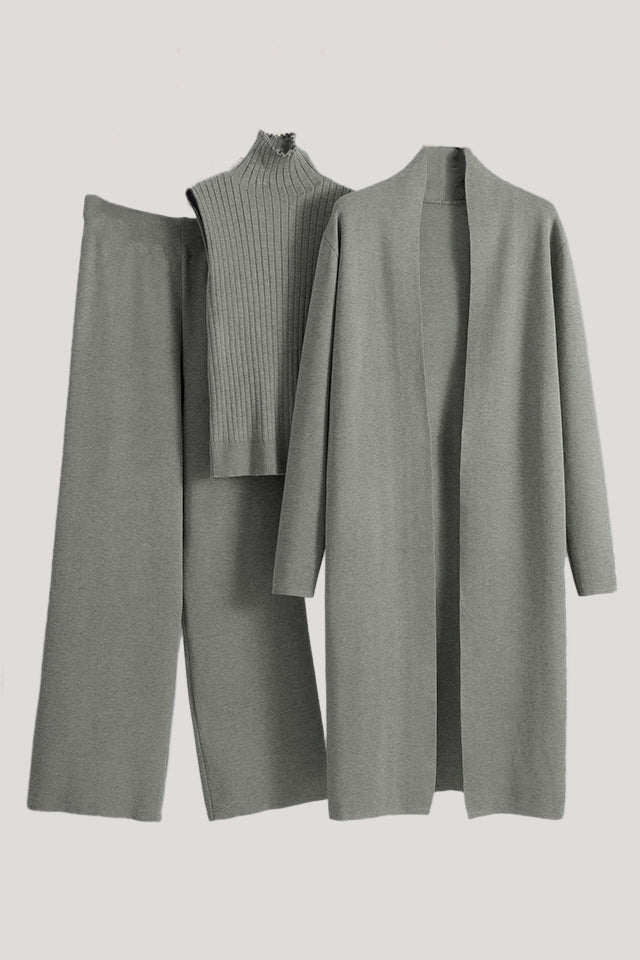 Casual Minimalist Sleeveless Vest 3-Piece Set - liwisi