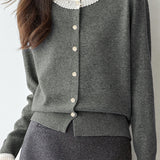 Exquisite Elegant Lace Pearl Knitted Cardigan