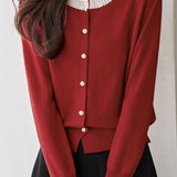 Exquisite Elegant Lace Pearl Knitted Cardigan