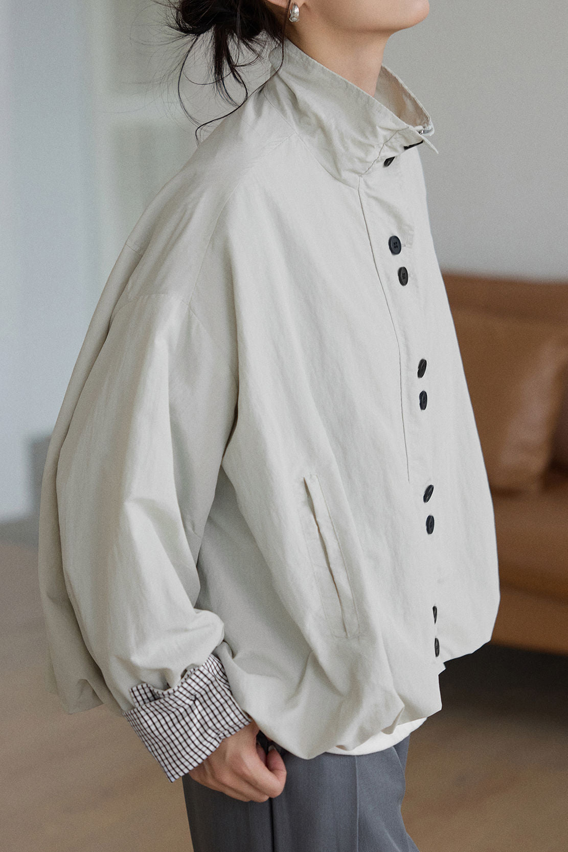 Casual Versatile Stand-Collar Short Trench Coat - liwisi
