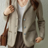 Casual Versatile Suit Collar Short Coat - liwisi