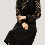 Casual Versatile Polka Dot Long-Sleeve Paneled Dress - liwisi