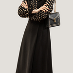 Casual Versatile Polka Dot Long-Sleeve Paneled Dress - liwisi