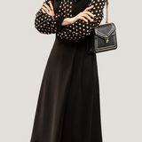 Casual Versatile Polka Dot Long-Sleeve Paneled Dress - liwisi