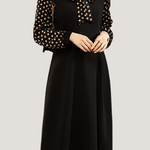 Casual Versatile Polka Dot Long-Sleeve Paneled Dress - liwisi