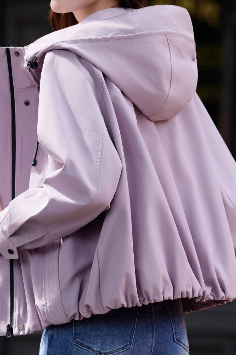 Casual Minimalist Hooded Short Jacket - liwisi