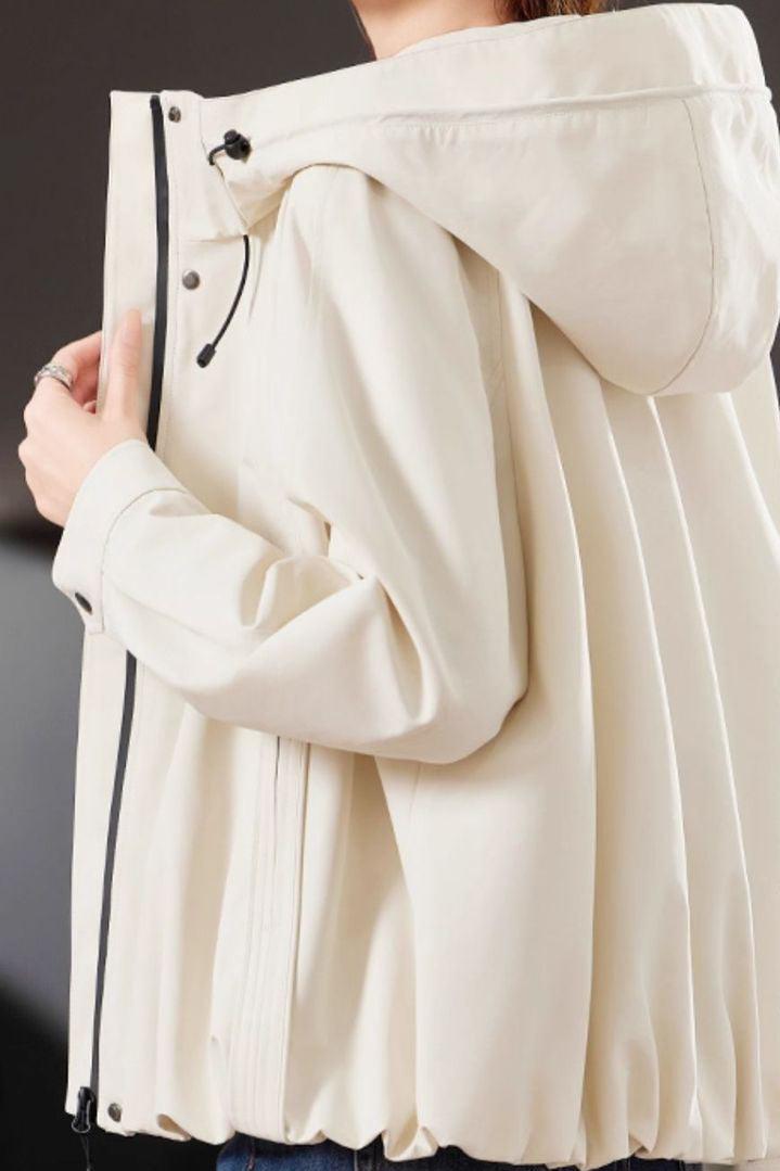 Casual Minimalist Hooded Short Jacket - liwisi