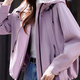 Casual Minimalist Hooded Short Jacket - liwisi