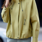 Casual Minimalist Hooded Short Jacket - liwisi