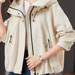 Casual Minimalist Hooded Short Jacket - liwisi