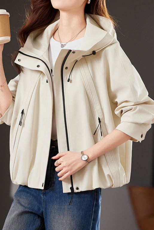 Casual Minimalist Hooded Short Jacket - liwisi