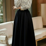 Commuter Versatile Striped Crew Neck Dress - liwisi