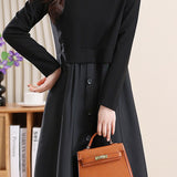 Casual Versatile Crew Neck Solid-Color Dress - liwisi