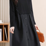 Casual Versatile Crew Neck Solid-Color Dress - liwisi