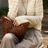 Casual Versatile Crew Neck Ribbed Pullover Knitted Top - liwisi