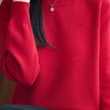 Casual Solid-Color Jacquard Texture Knitted Top