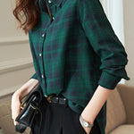 Casual Versatile Brushed Plaid Shirt - liwisi