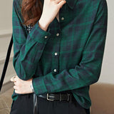 Casual Versatile Brushed Plaid Shirt - liwisi