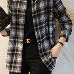 Casual Versatile Brushed Plaid Shirt - liwisi