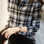 Casual Versatile Brushed Plaid Shirt - liwisi