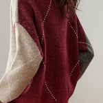 Casual Retro V-Neck Argyle Knitted Pullover - liwisi