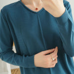Casual Minimalist Pullover Solid-Color Long-Sleeve Knitted Top - liwisi