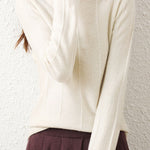 Casual High-Neck Solid-Color Ribbed Lurex Knitted Top - liwisi