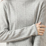 Casual High-Neck Solid-Color Ribbed Lurex Knitted Top - liwisi