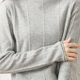 Casual High-Neck Solid-Color Ribbed Lurex Knitted Top - liwisi