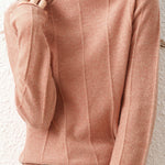 Casual High-Neck Solid-Color Ribbed Lurex Knitted Top - liwisi