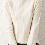 Casual High-Neck Solid-Color Ribbed Lurex Knitted Top - liwisi