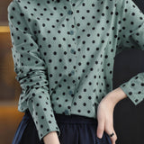 Casual Versatile Polka Dot Long-Sleeve Lapel Shirt