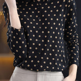 Casual Versatile Polka Dot Long-Sleeve Lapel Shirt