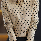 Casual Versatile Polka Dot Long-Sleeve Lapel Shirt