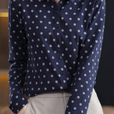 Casual Versatile Polka Dot Long-Sleeve Lapel Shirt