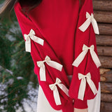 Casual Crew Neck Bow-Knot Pullover Hoodie