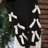 Casual Crew Neck Bow-Knot Pullover Hoodie