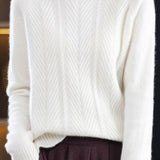 Casual Half-High Neck Ribbed Pullover Sweater