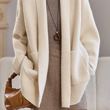 Casual Versatile Solid Color Open Cardigan without Buttons