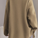 Casual Versatile Solid Color Open Cardigan without Buttons