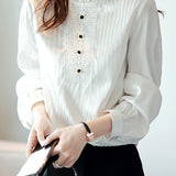 Casual Versatile Ruffle Lace Shirt