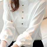 Casual Versatile Ruffle Lace Shirt
